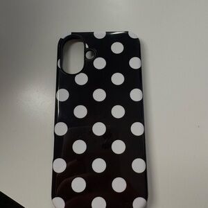 Black and White Polka Dot iPhone 16 plus Case